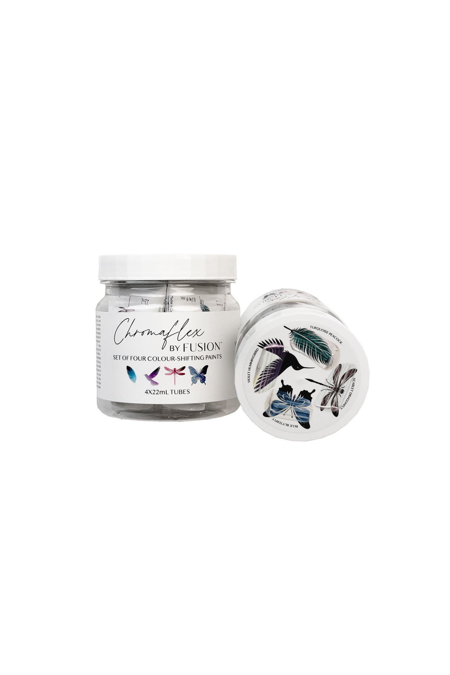 Jar of cream with decorative lid on a white background