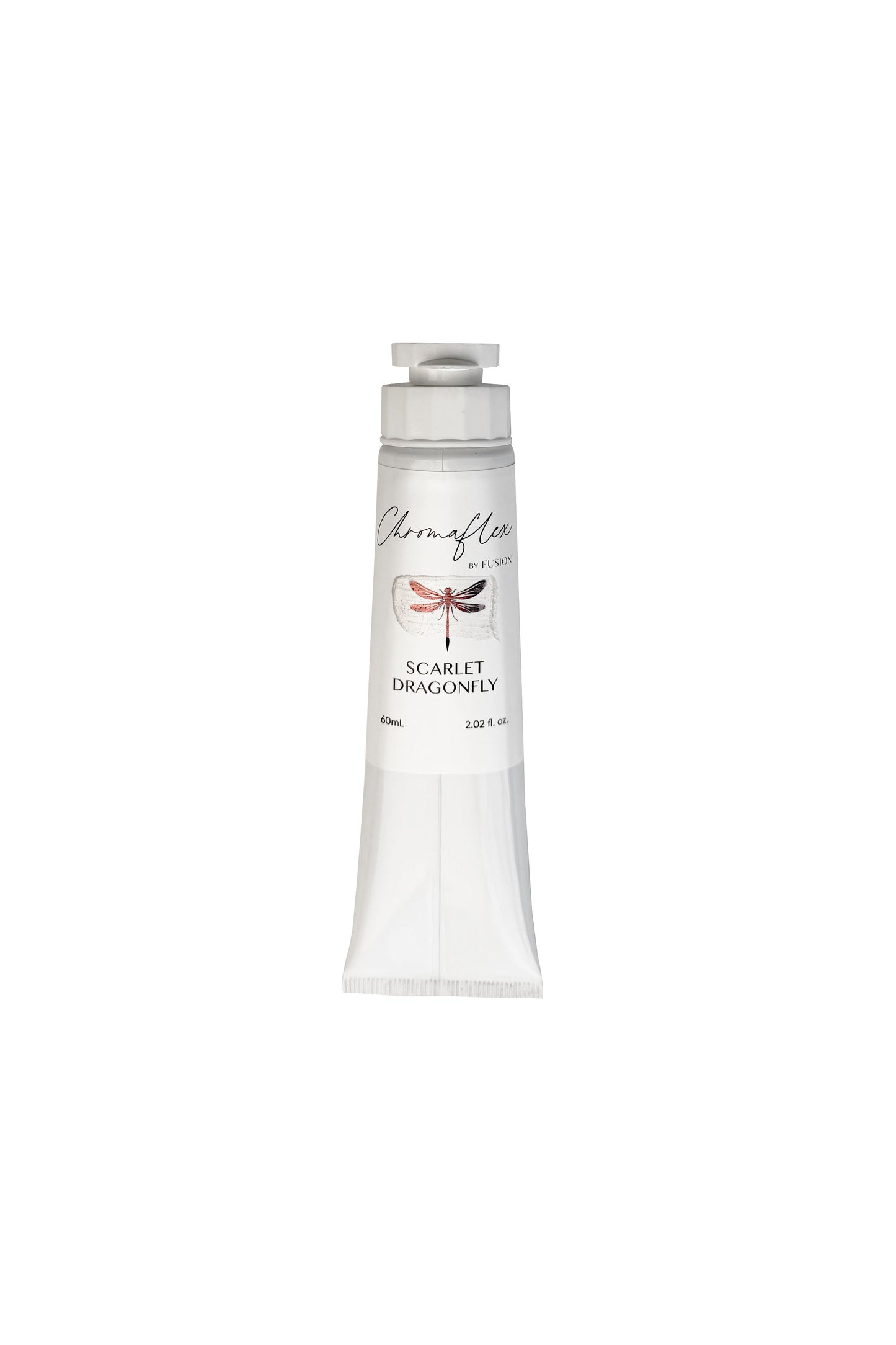 White tube of cream with 'Scarlet Dragonfly' branding on a white background