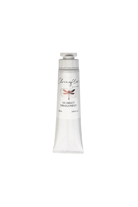 White tube of cream with 'Scarlet Dragonfly' branding on a white background