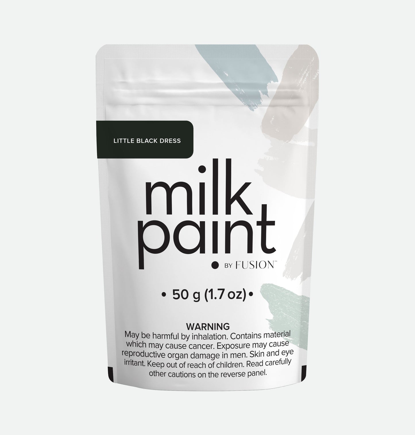 Packaging of milk paint by Fusion on a white background