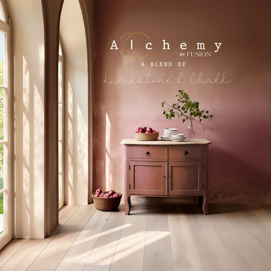 A jar of Alchemy by Fusion chalk paint in Sienna color.