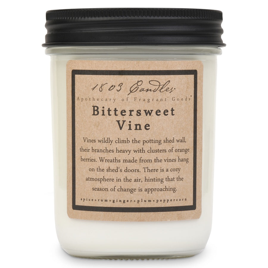 Candle with a label on a white background