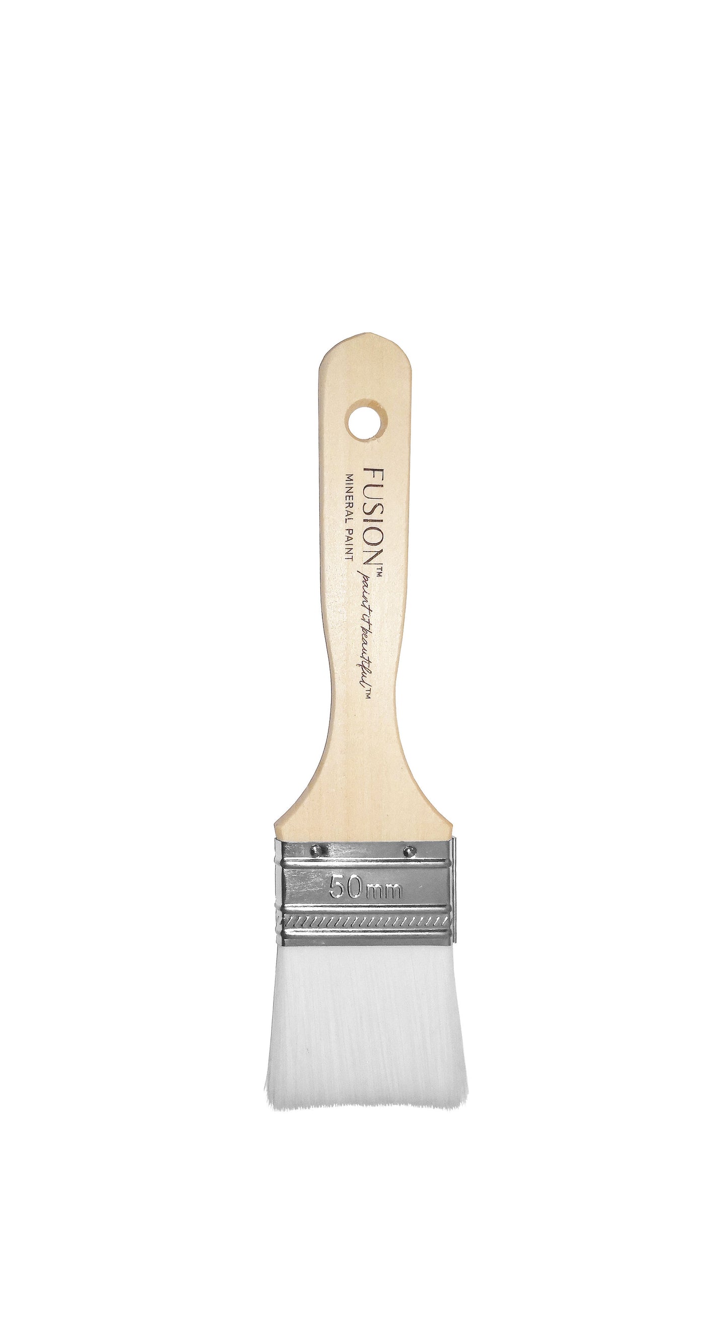 Paint brush with Fusion logo on a white background